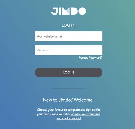 jimdo website login